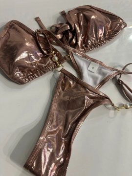 New PU Faux Leather Halter Mini Thong Bikini Female Swimsuit Women Swimwear Two-pieces Bikini set review