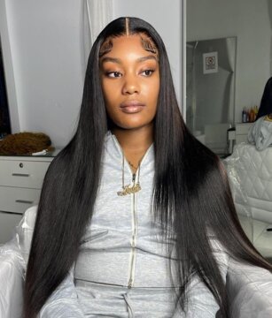 Bone Straight Human Hair Wig Transparent Hd Lace Front Wig Pre Plucked 250 Density Brazilian 13x4 Lace Frontal Wig review