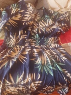 Plus Size Floral Print Wrapped V-Neck Women Dresses Short Ruffle Sleeves A-Line Bohemia Robe Casual Lady Vacation Clothing review