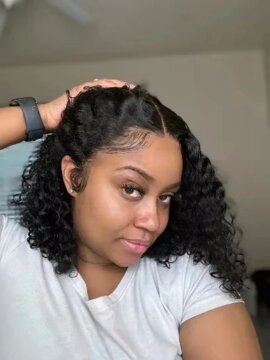 Curly Short Bob Wigs 13x4 Lace Frontal Human Hair Wigs 4x4 Closure Wigs Lace Closure HD Transparent Lace Front Wigs Curly review