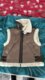 Women's New Fashion Casual Polo Neck Zipper Tri Color Fleece Panel Tank Top