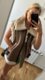 Women's New Fashion Casual Polo Neck Zipper Tri Color Fleece Panel Tank Top