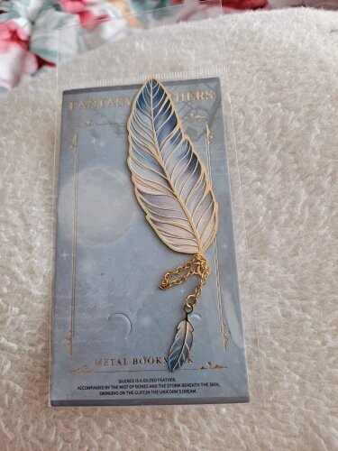 Fantasy Feather Metal Bookmark