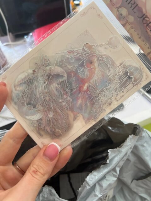 Holographic Jellyfish Sticker Pouch