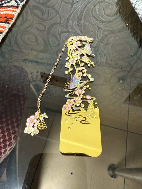 Golden Bloom Metal Bookmark