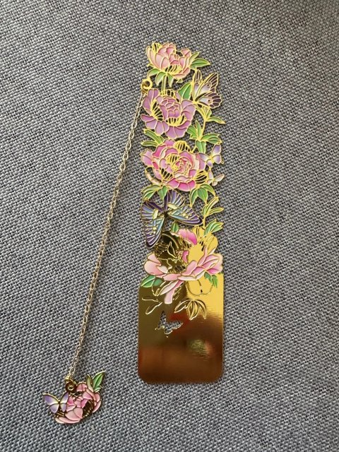Golden Bloom Metal Bookmark