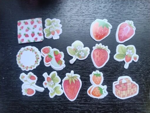Strawberry-Themed Sticker Set