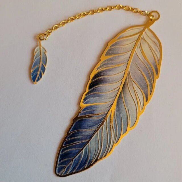 Fantasy Feather Metal Bookmark