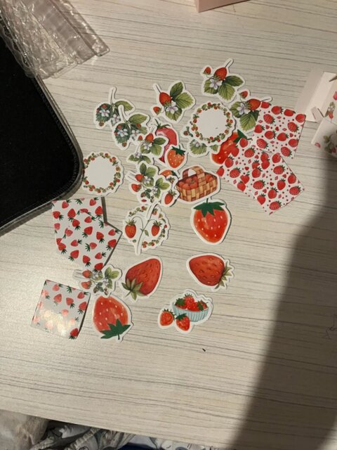 Strawberry-Themed Sticker Set