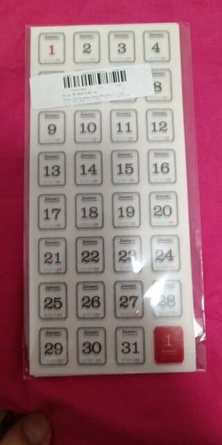 Vintage Calendar Date Stickers Set