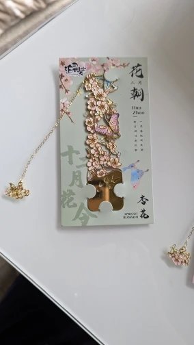 Golden Bloom Metal Bookmark