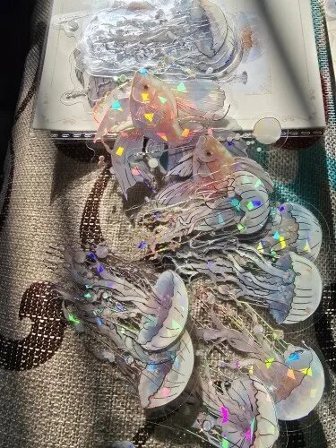 Holographic Jellyfish Sticker Pouch