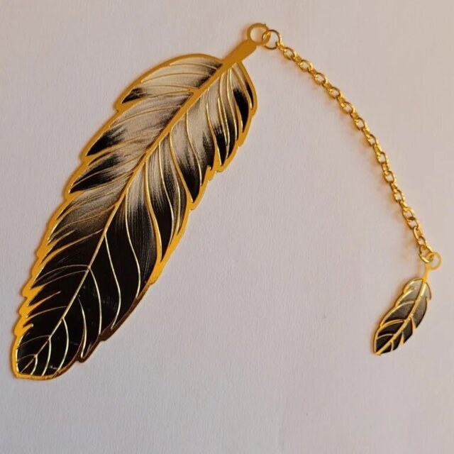 Fantasy Feather Metal Bookmark