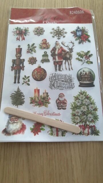 Vintage Christmas Rub-On Stickers