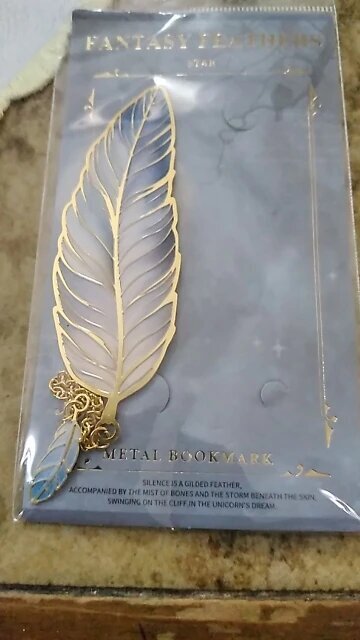 Fantasy Feather Metal Bookmark