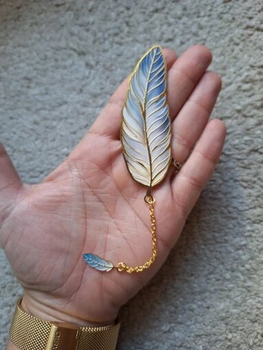 Fantasy Feather Metal Bookmark