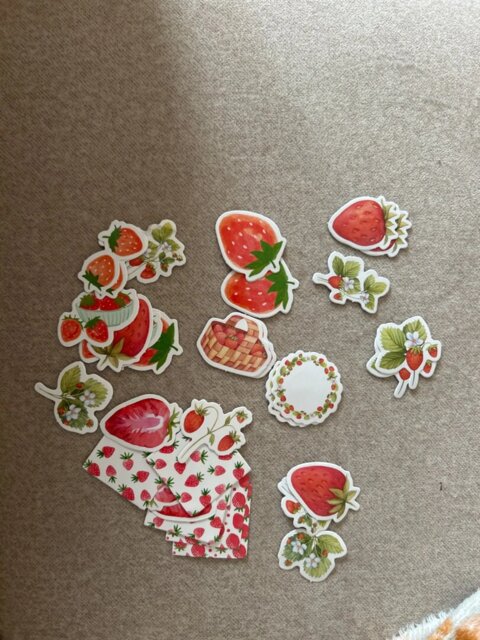 Strawberry-Themed Sticker Set