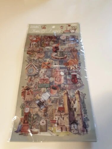 Vintage Travel & Café PET Sticker Collection