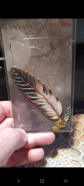 Fantasy Feather Metal Bookmark