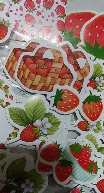 Strawberry-Themed Sticker Set