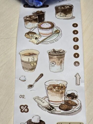 Afternoon Café Die-Cut Roll Stickers