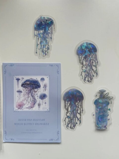 Holographic Jellyfish Sticker Pouch