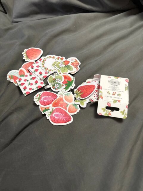 Strawberry-Themed Sticker Set