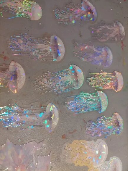 Holographic Jellyfish Sticker Pouch