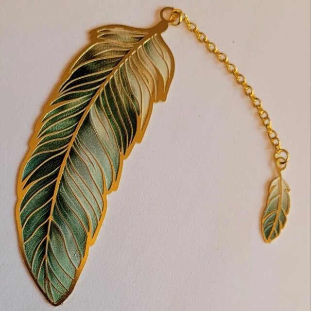 Fantasy Feather Metal Bookmark