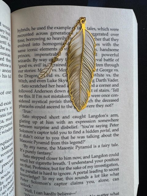 Fantasy Feather Metal Bookmark