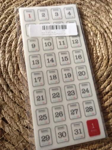 Vintage Calendar Date Stickers Set