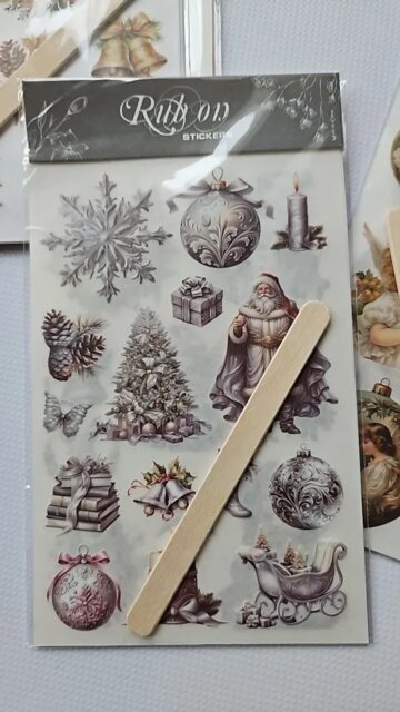Autocollants de Noël vintage bonhomme de neige à frotter Junk Journal Collage Champignons Autocollants de transfert Album de bricolage Scrapbooking Autocollants d'artisanat