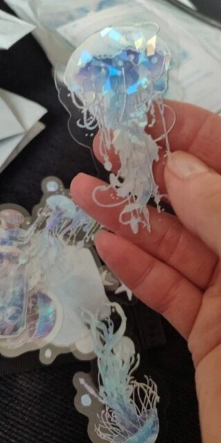 Holographic Jellyfish Sticker Pouch