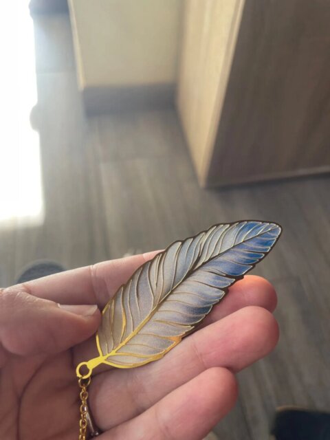 Fantasy Feather Metal Bookmark