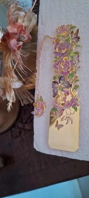Golden Bloom Metal Bookmark