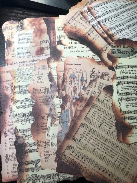 Vintage Burnt Edge Decorative Paper Set
