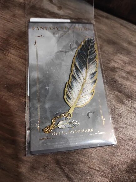Fantasy Feather Metal Bookmark