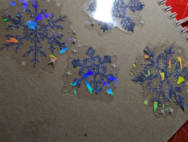 Shanbu 20 pièces/sac vent neige autocollant PET Laser adhésif Collage déco main compte esthétique plume papeterie autocollant Scrapbooking