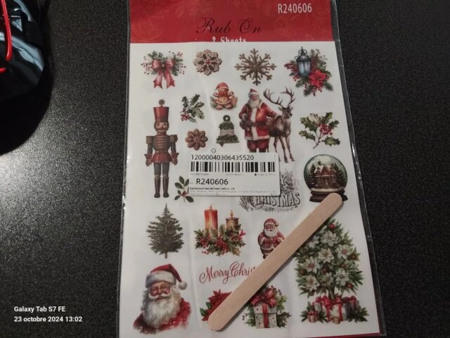 Vintage Christmas Rub-On Stickers