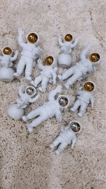 Galactic Explorer Resin Astronaut Trio - Desktop Space Odyssey Figures