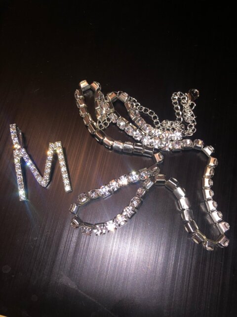 Bling Crystal Necklace (Initial Chain)