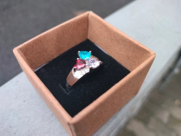 Triune Hearts Engraved Ring