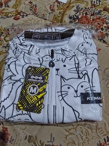 KEMALOCE White Cartoon Cat Cycling Jersey
