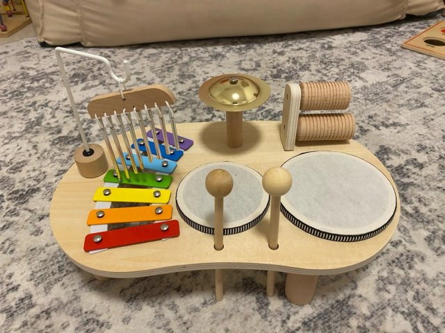 Wooden Educational Music Table - Percussion Kit for Kids