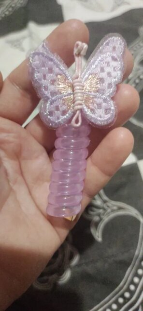 1PC New Lovely Embroidered Butterfly Elastic Spiral Hair Rope Head Rope Ponytail Hair Ring Rubber Band Headdress For Kids