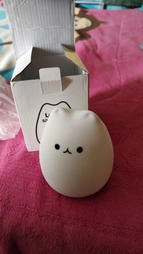 Mini Kawaii Popular Cat Baby Night Lamp 7-color Bedroom Bedside Nightlight