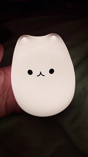 Mini Kawaii Popular Cat Baby Night Lamp 7-color Bedroom Bedside Nightlight