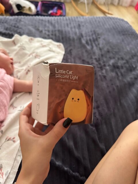 Mini Kawaii Popular Cat Baby Night Lamp 7-color Bedroom Bedside Nightlight