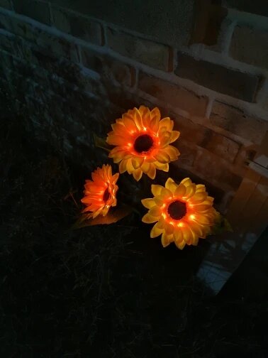 2-Pack Solar Sunflower Garden Light - Outdoor Waterproof LED Garden Lights for Yard Pathway Decoration