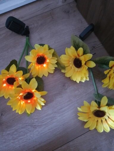 2-Pack Solar Sunflower Garden Light - Outdoor Waterproof LED Garden Lights for Yard Pathway Decoration